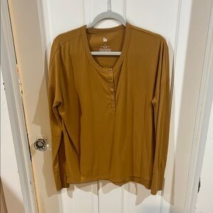 SO Yellow Long Sleeve Button Down Polo Shirt